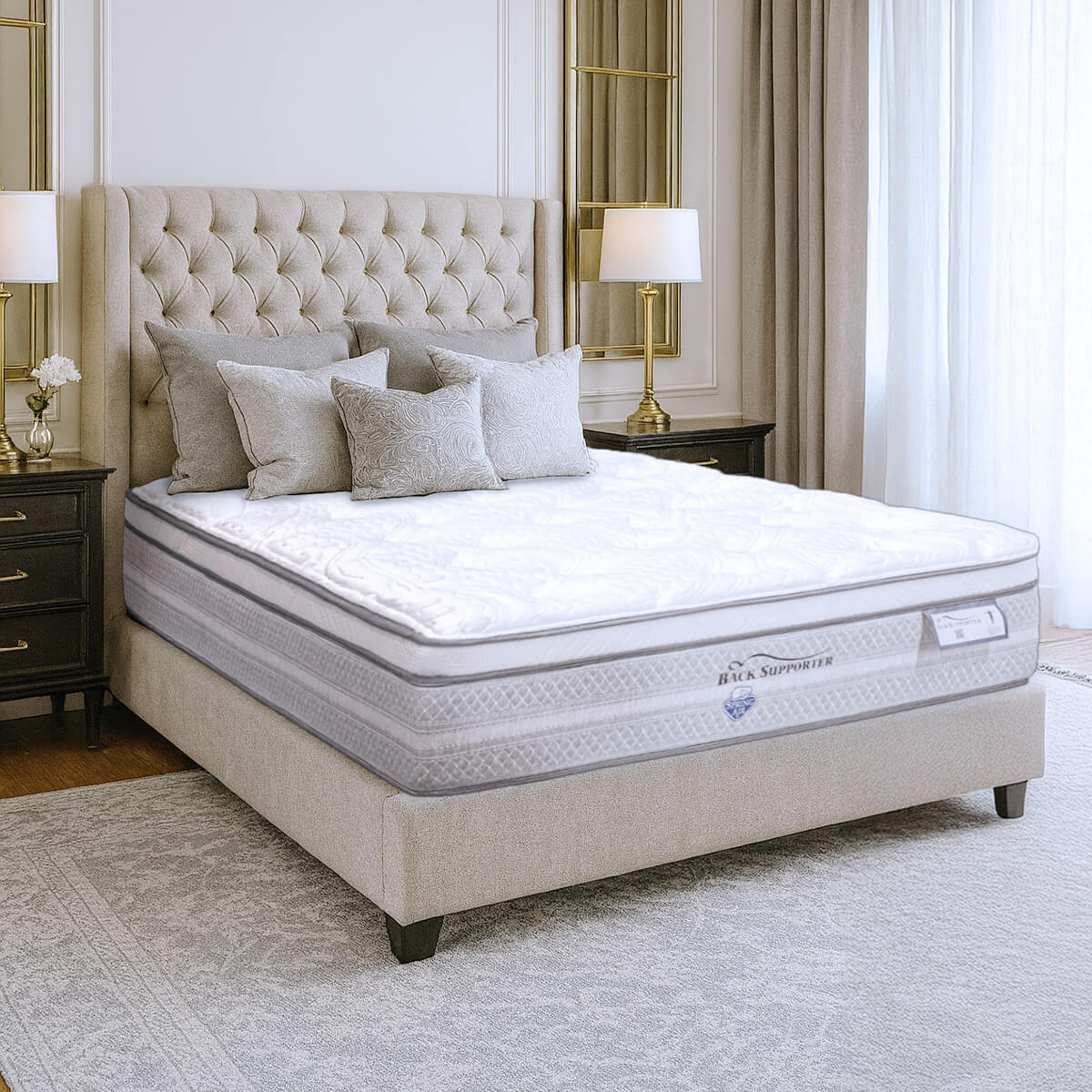 Colchón Williams + Protector Dry Tech + Almohada Memory Foam Essence