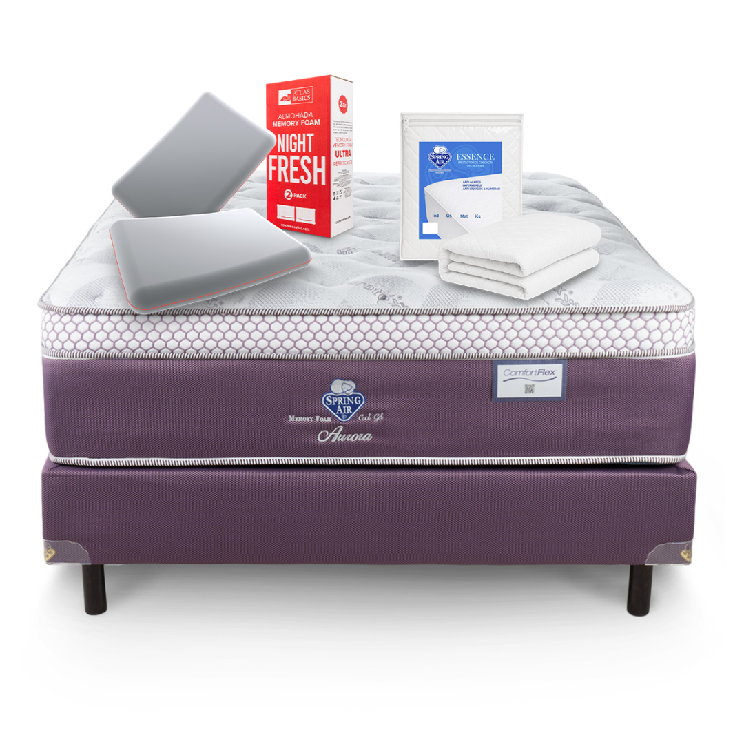 Paquete Juego New Aurora + Protector Essence + 2 Pack Almohada Night Fresh