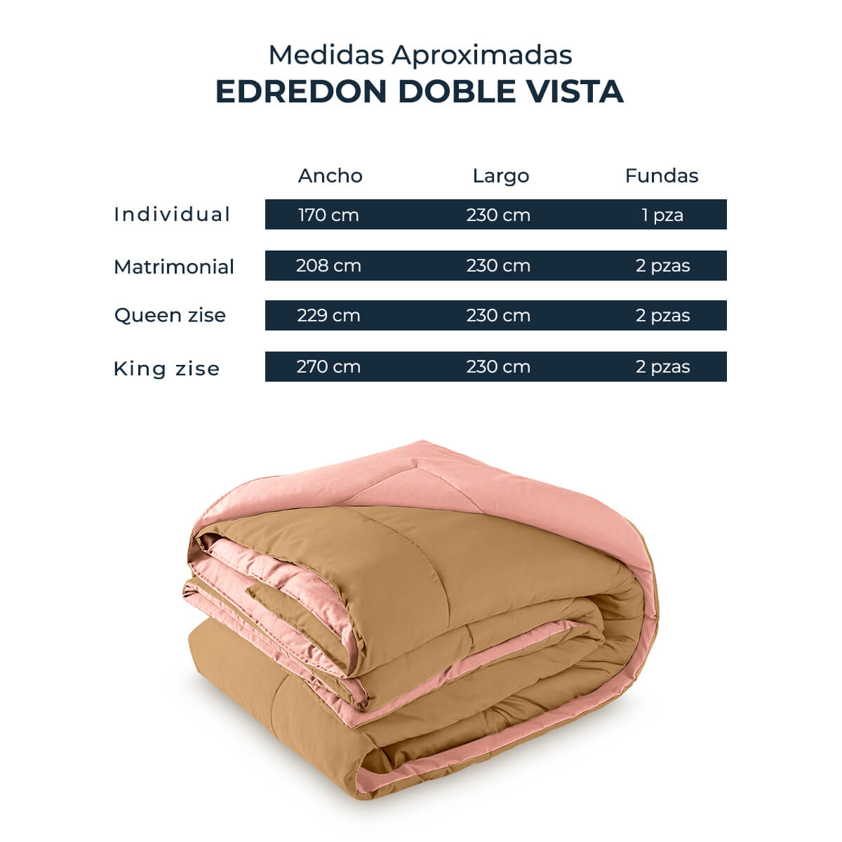 Edredón Spring Air Doble Vista Salmon / Khaki