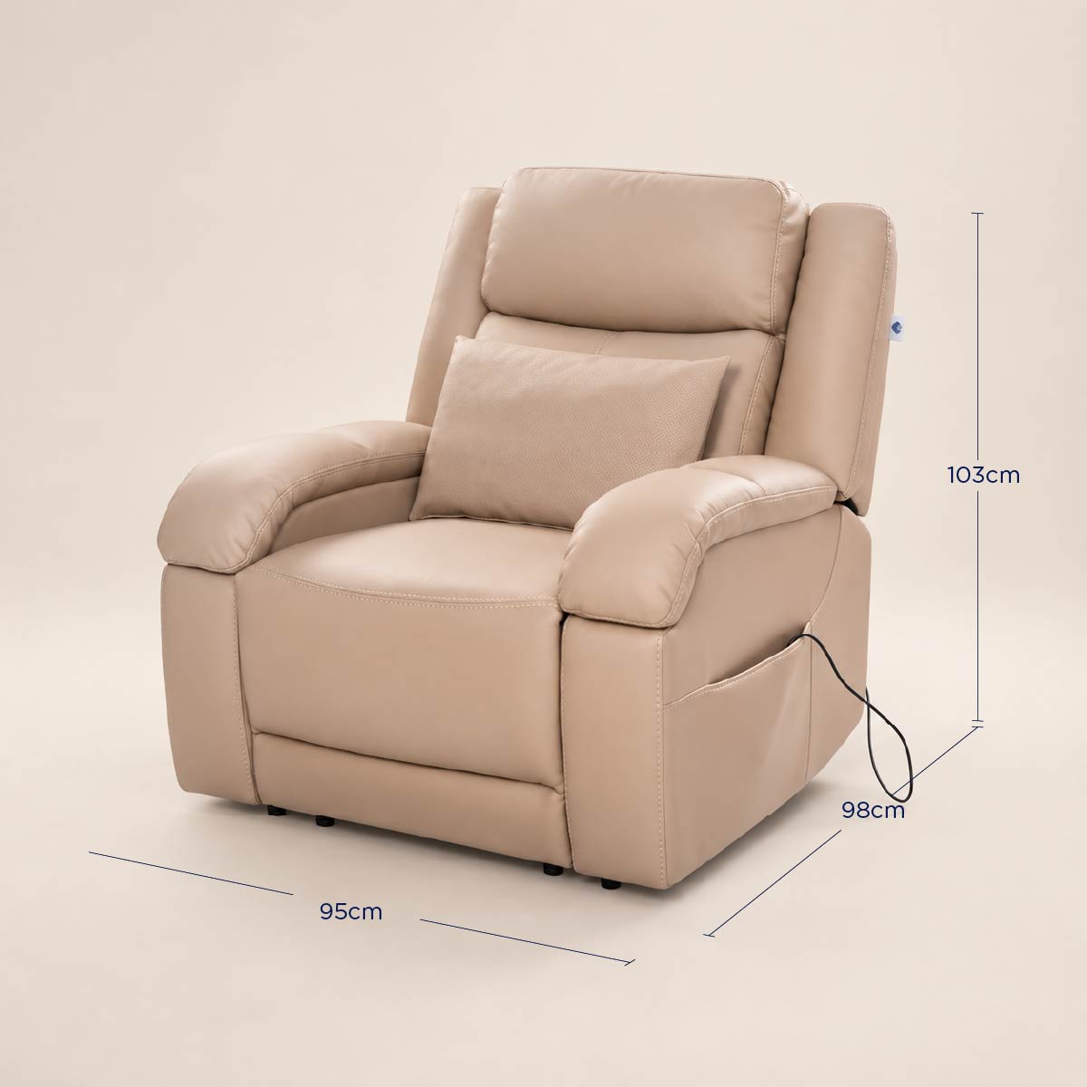 Reclinable Eléctrico Nago Con Masaje Spring Air Beige