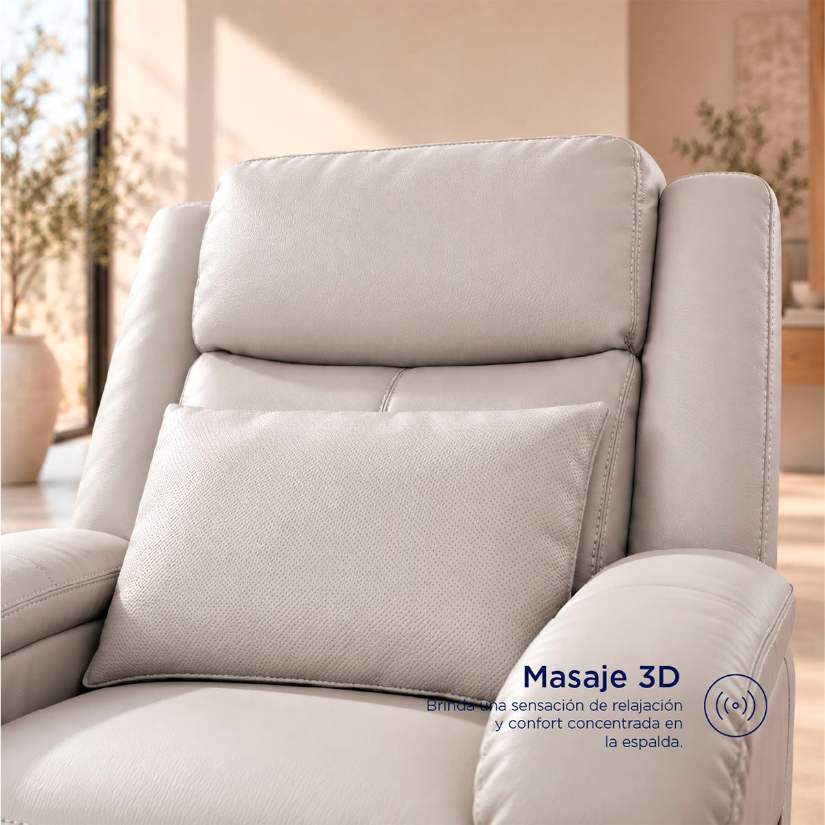 Reclinable Eléctrico Nago Con Masaje Spring Air Beige