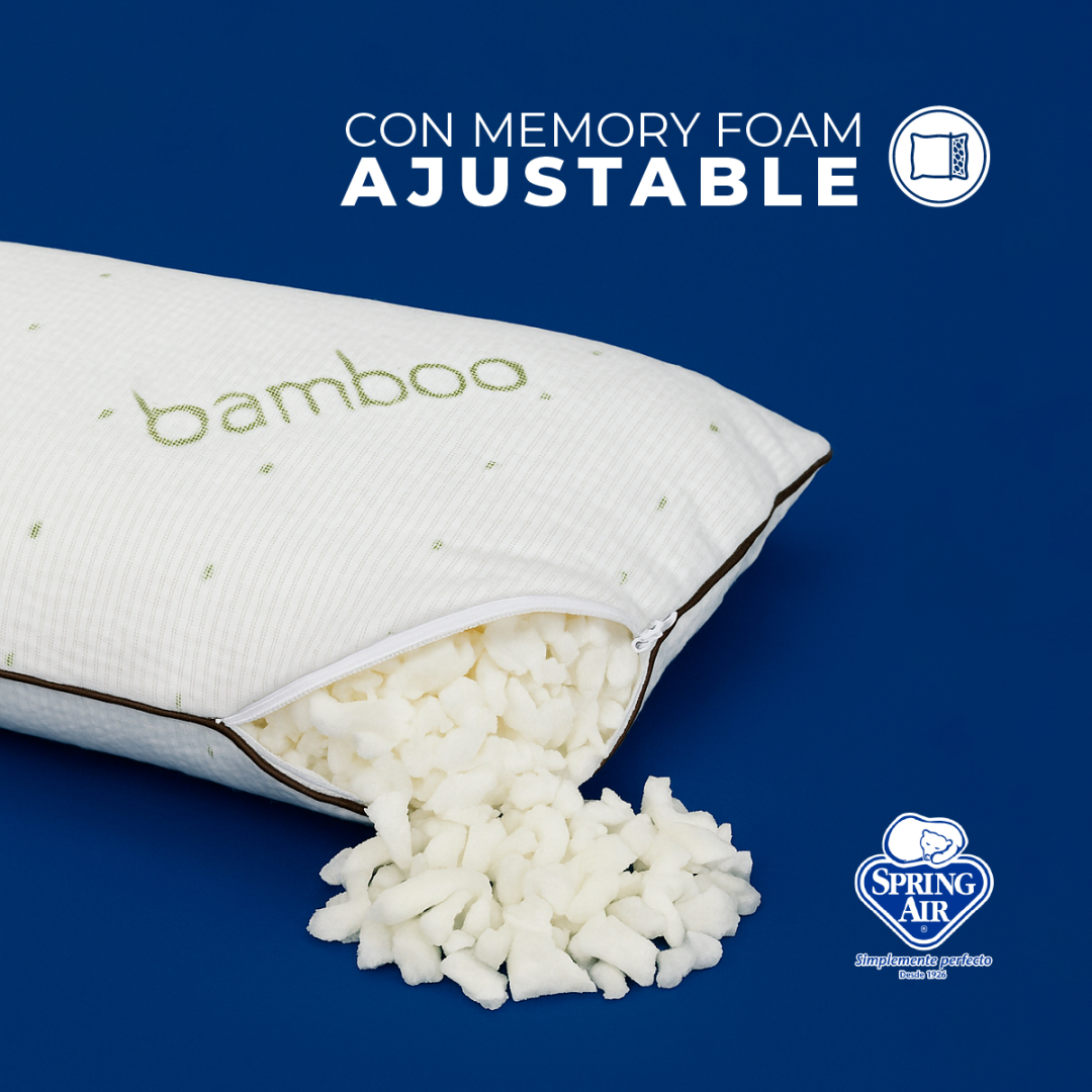 Almohada Ajustable Spring Air Memory Foam Coozy Bamboo