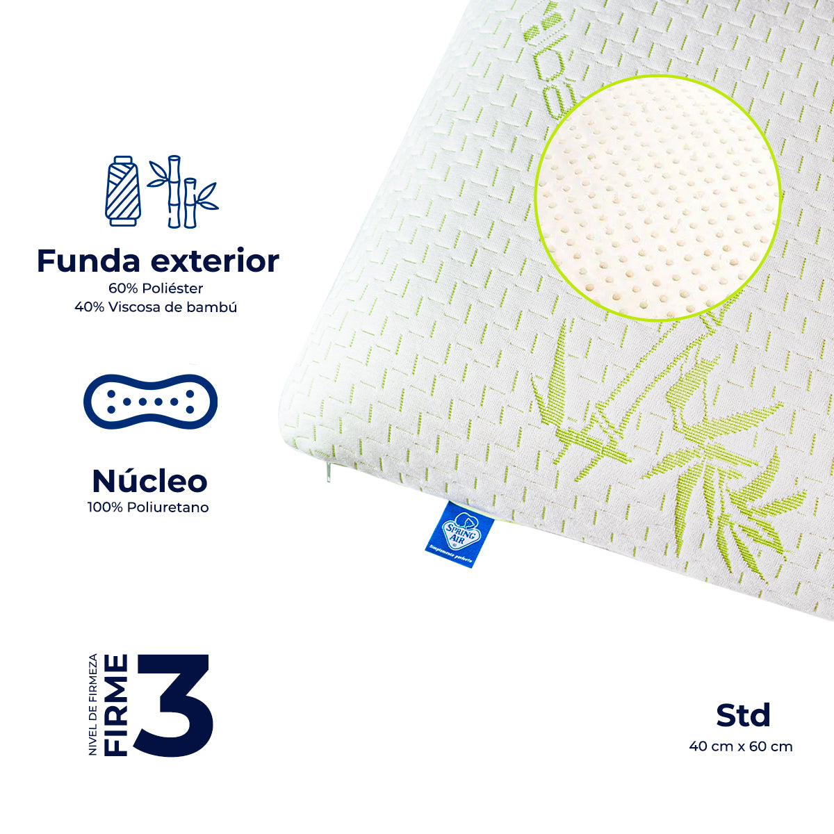 Almohada Spring Air Tejido Bamboo Individual