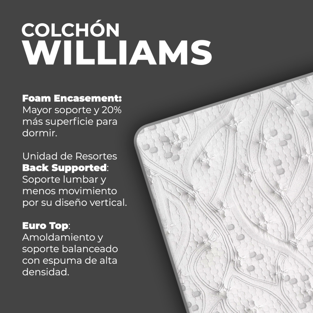 Paquete Juego Williams + Protector Essence + 2 Pack Almohada Night Fresh