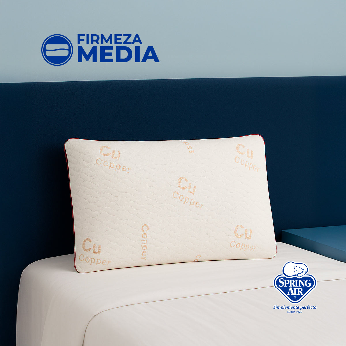 Almohada Bio Copper Spring Air Memory Foam Firmeza Media