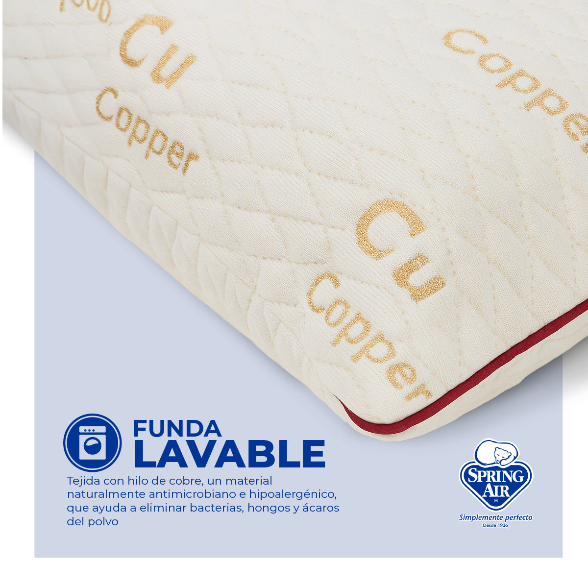 Almohada Bio Copper Spring Air Memory Foam Firmeza Media