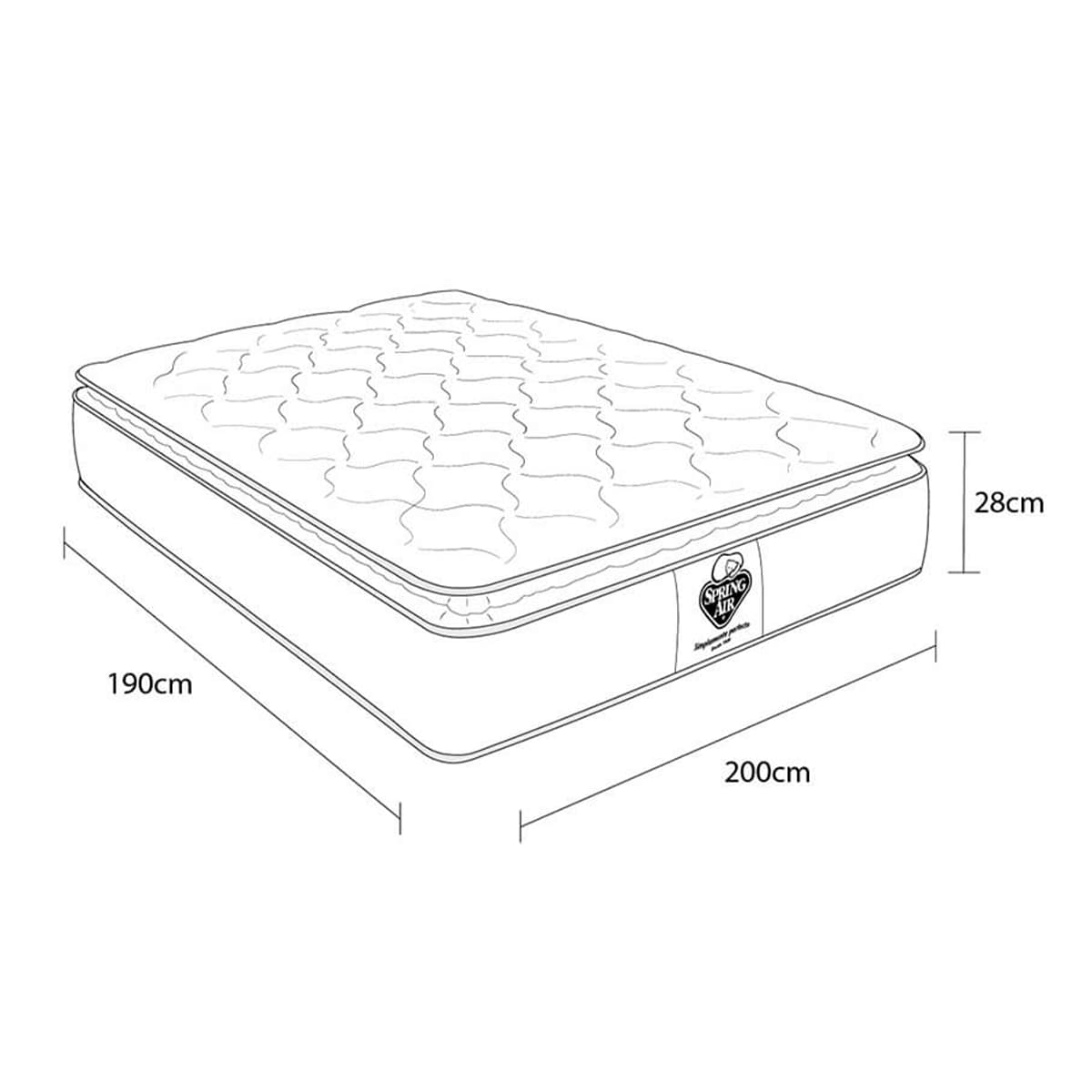 Colchón Spring Air Cota King Size + 2 Pack Optimal Restful Peach Feel + Osito almohada