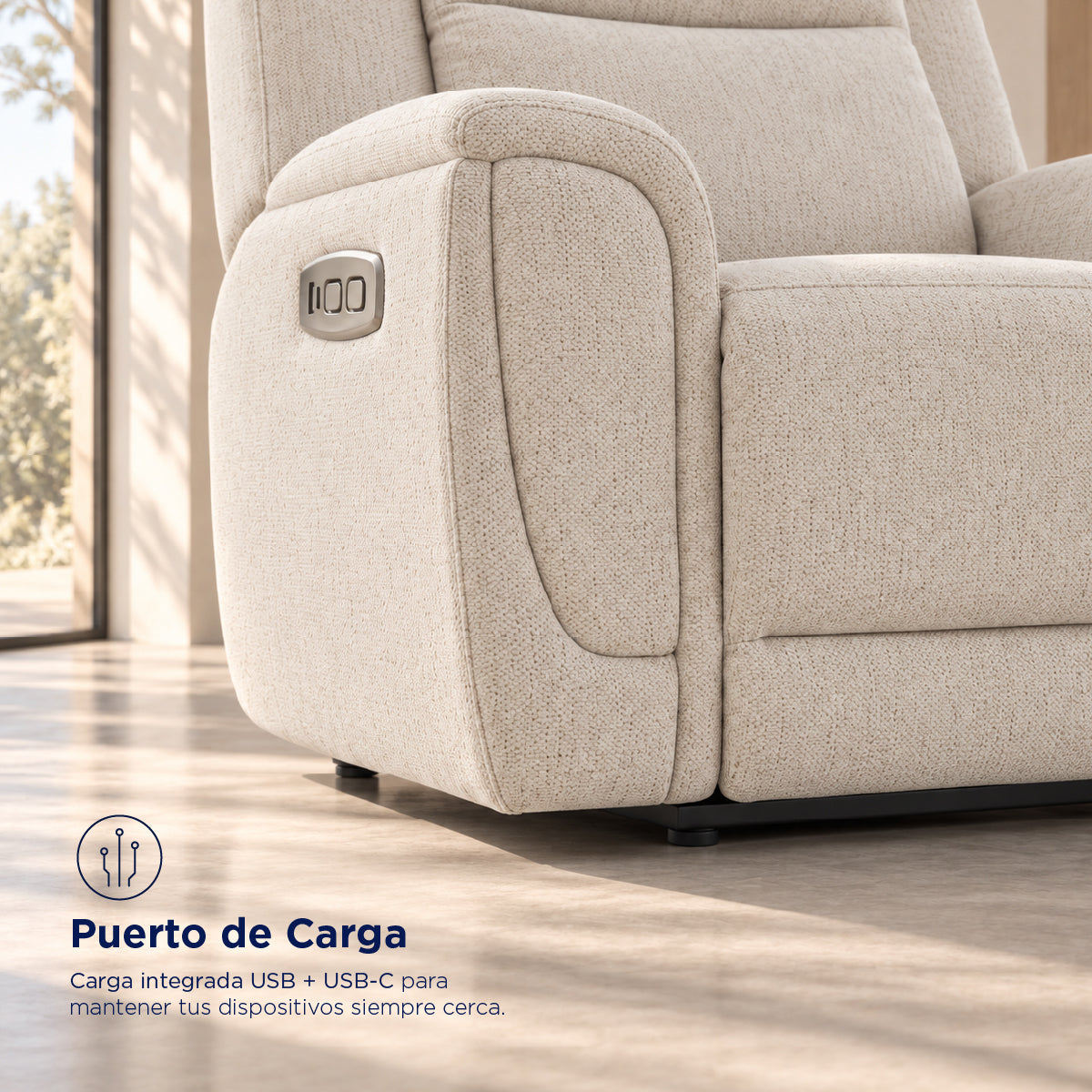 Sofá Reclinable Eléctrico Milo Spring Air Arena