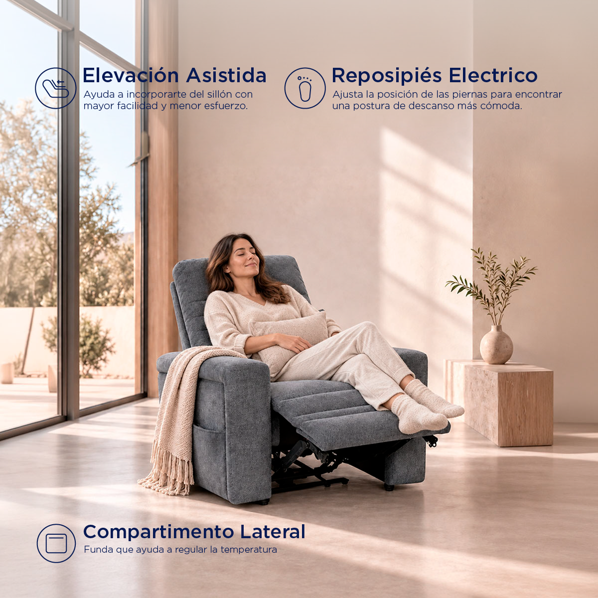 Reclinable Eléctrico Siena Con Masaje Spring Air