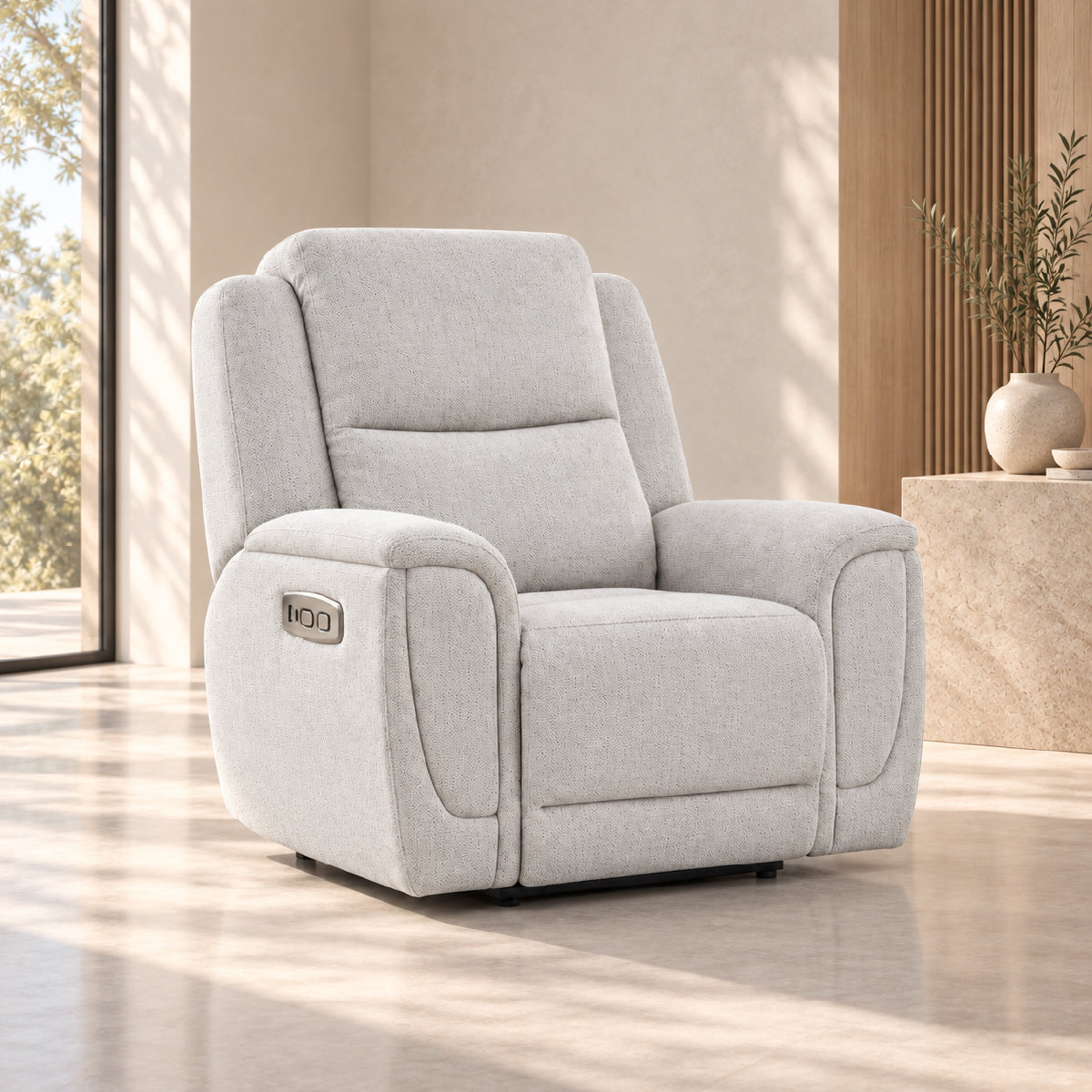 Sofá Reclinable Eléctrico Milo Spring Air Gris Plata
