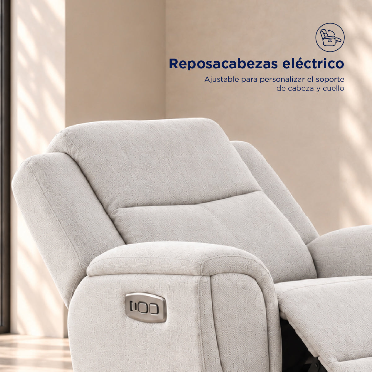 Sofá Reclinable Eléctrico Milo Spring Air Gris Plata