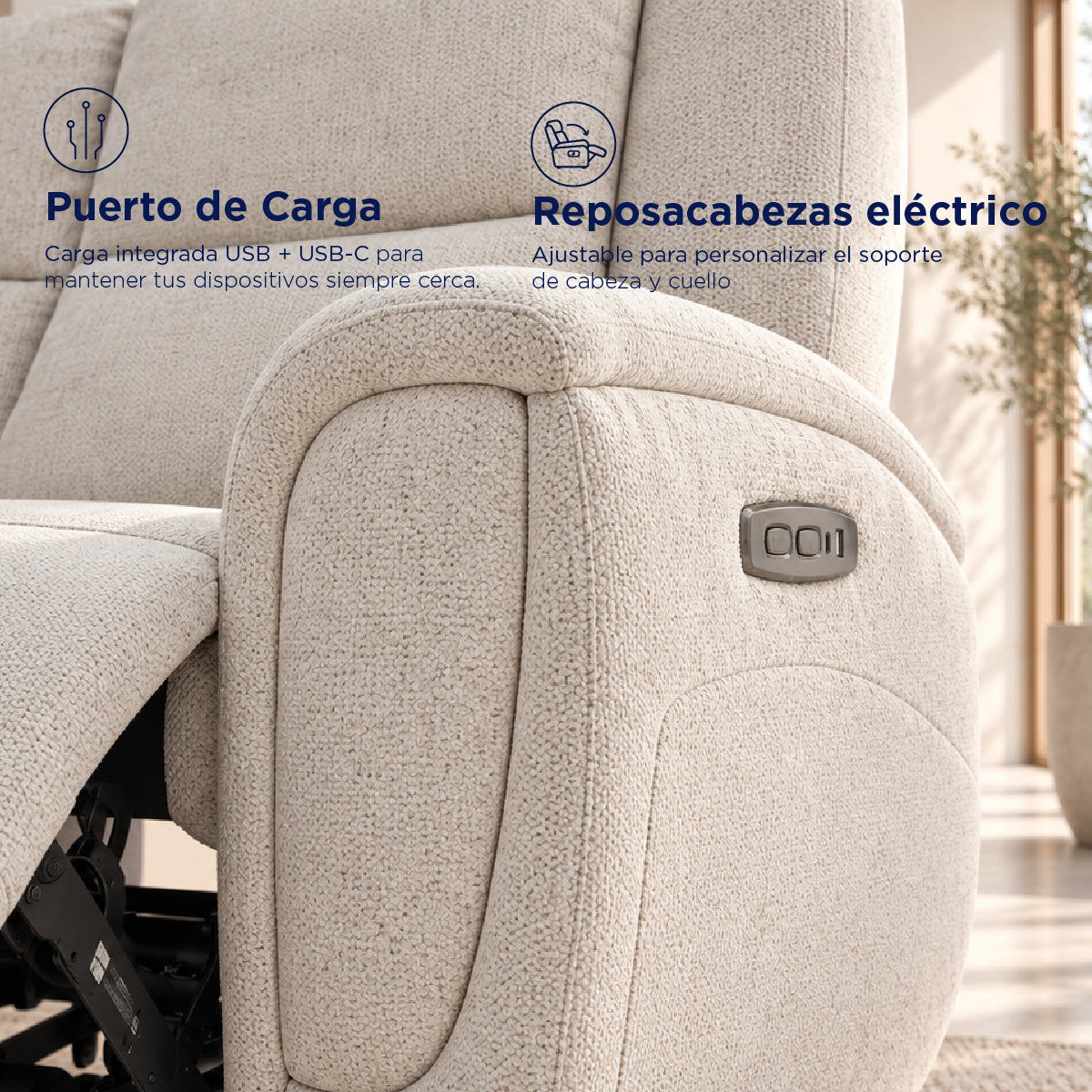 Sofá Reclinable Eléctrico Milo Spring Air Arena