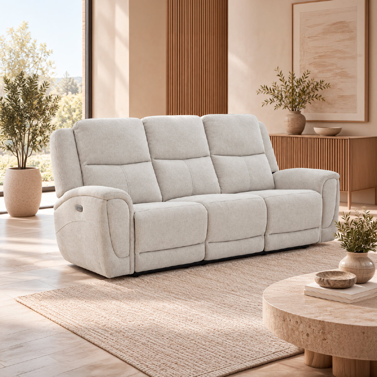 Sofá Reclinable Eléctrico Milo Spring Air Gris Plata