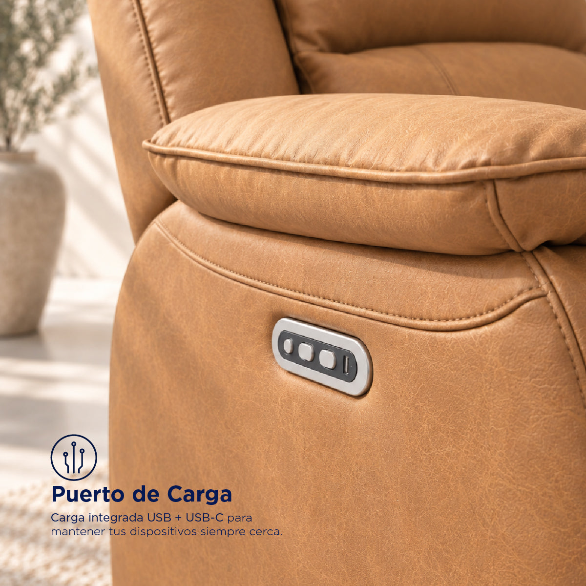 Sillón Reclinable Eléctrico Sedona Spring Air Café