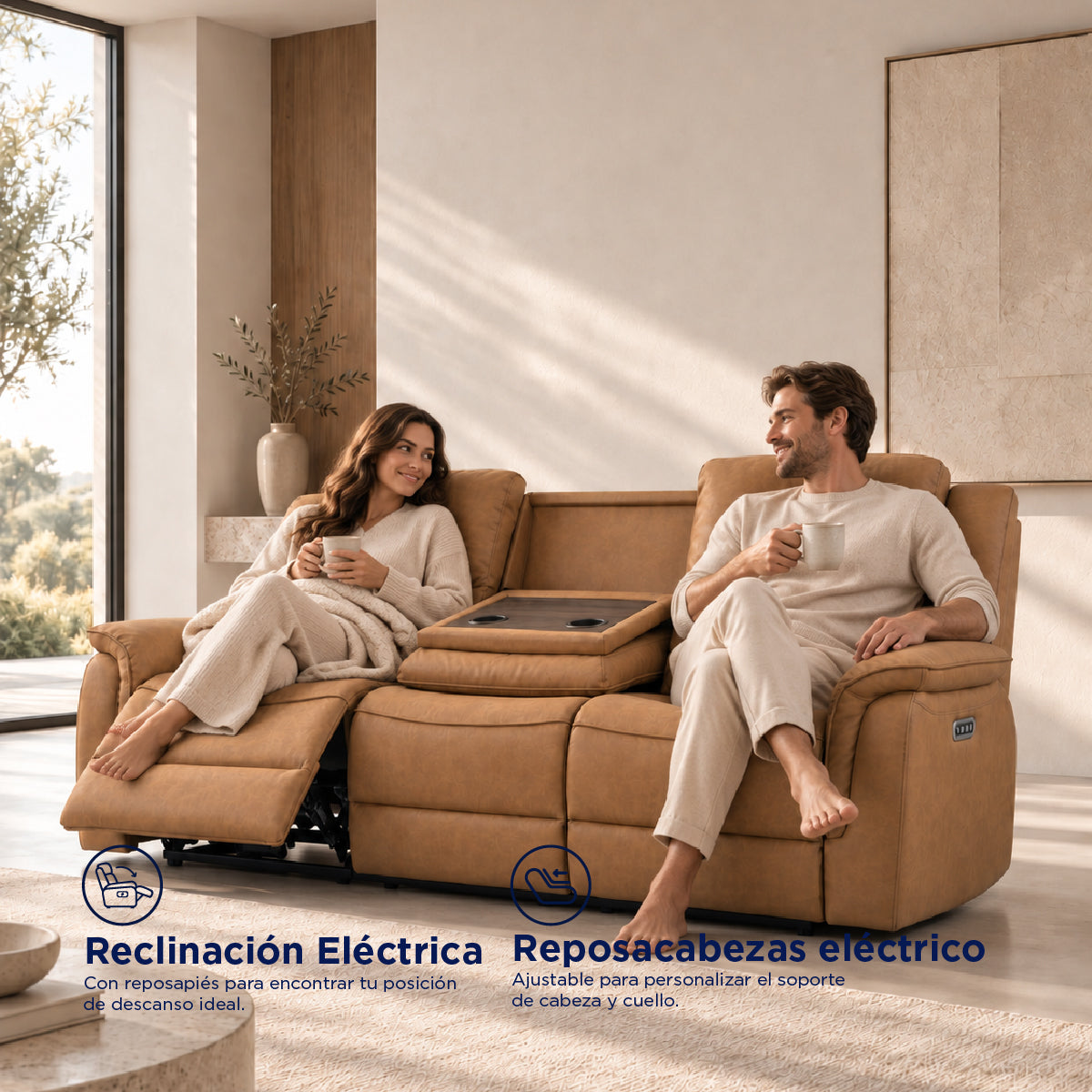 Sillón Reclinable Eléctrico Sedona Spring Air Café